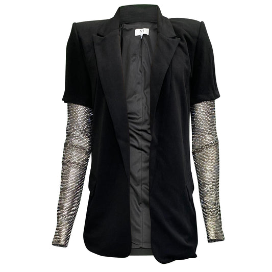 Night Out Rhinestone Sleeve Jacket